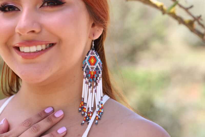 Long Boho Beaded Earrings - PAMELA - Image 5