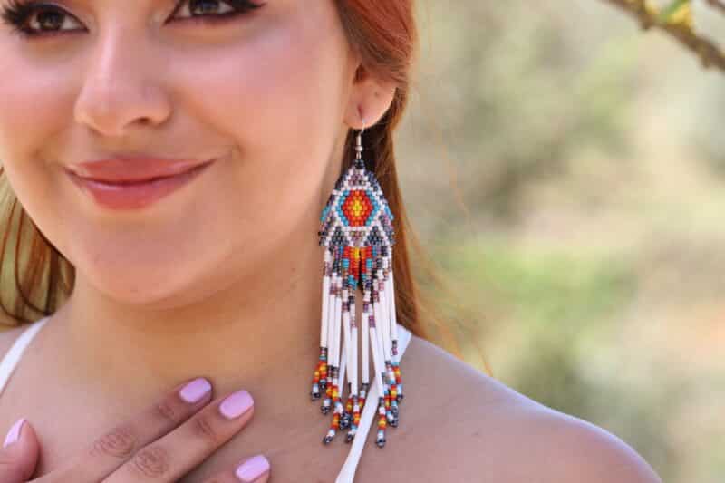 Long Boho Beaded Earrings - PAMELA