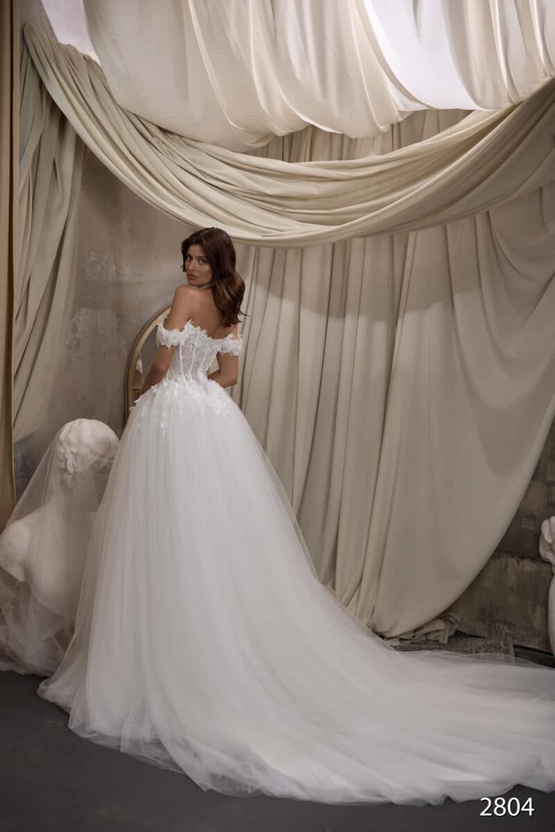 Luxurious Off-the-shoulder Princess Wedding Dress  -JENNIE - Image 3