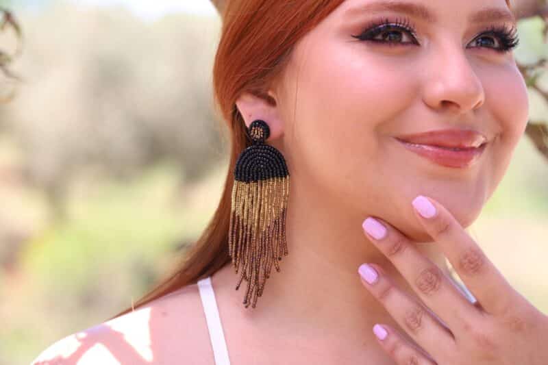 Long Tassel Fringe Earrings, Bridesmaid Jewelry - AFRODITA