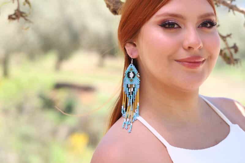 Long Native American Style Beaded Earrings - DEMI