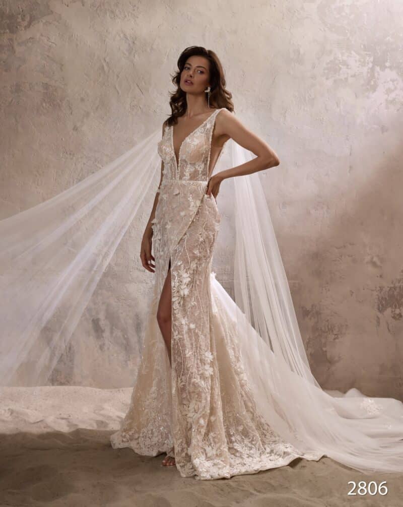 Deep V Neckline Mermaid Wedding Dress - SHAKIRA - Image 5