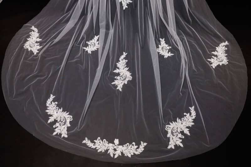 Lace Cathedral Wedding Veil - LINDA - Image 3