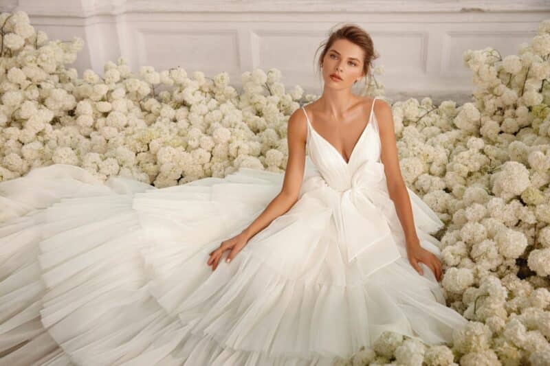 Spaghetti Straps Ball Pricness Wedding Dress With Long Train - ASTER - Image 3