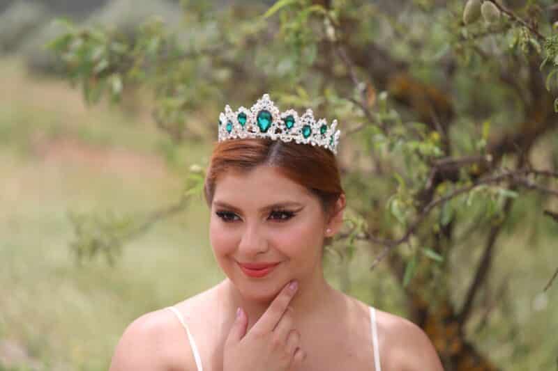 Silver Emerald Princess Wedding Tiara - BARBARA - Image 2