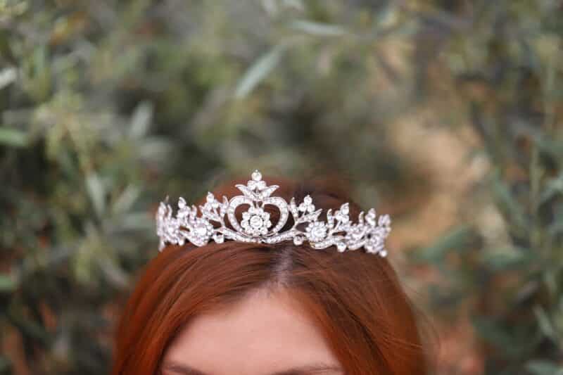 Silver Crystal Princess Bridal Tiara - EMILY - Image 2