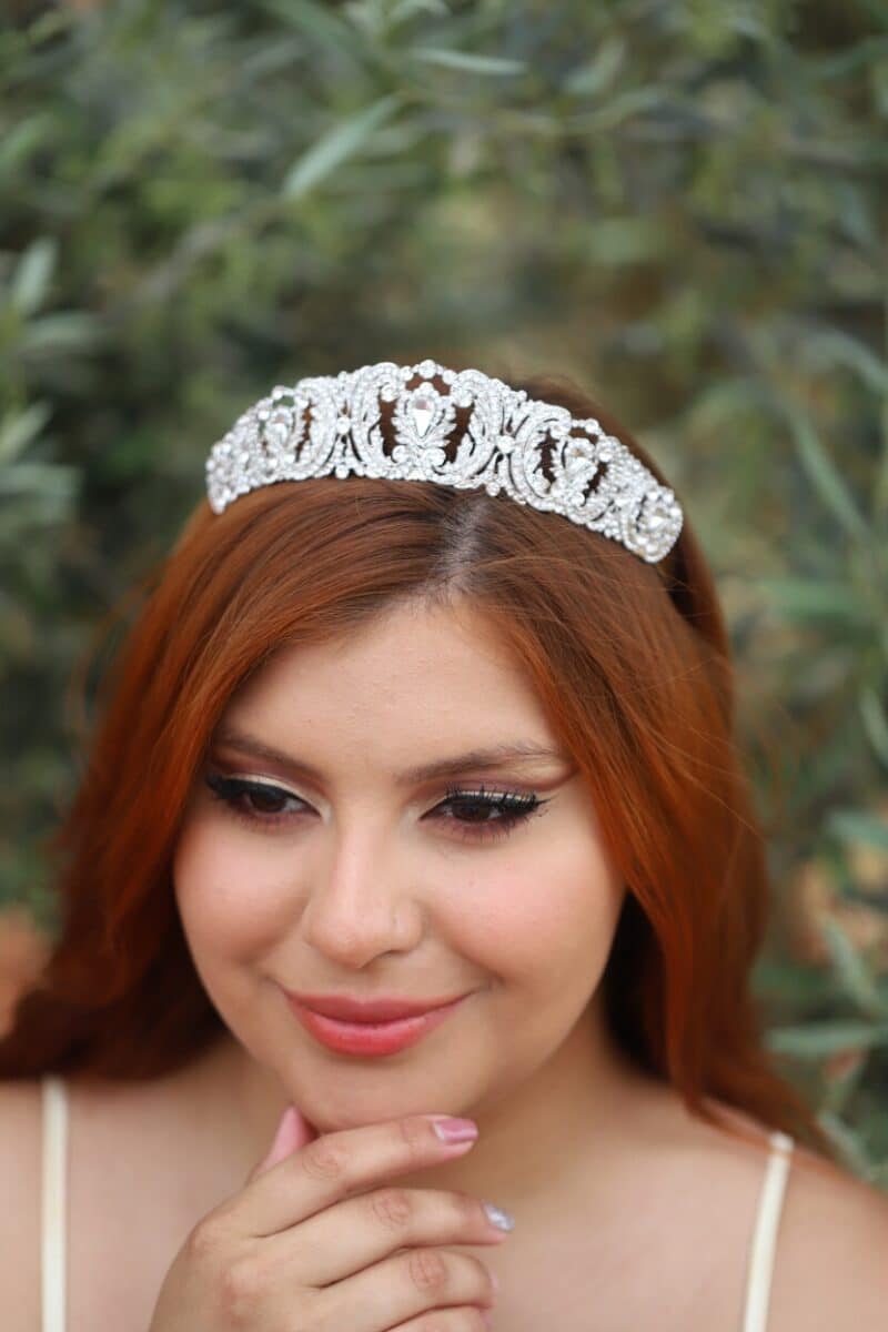 Silver Princess Wedding Tiara - ISABELLA - Image 3