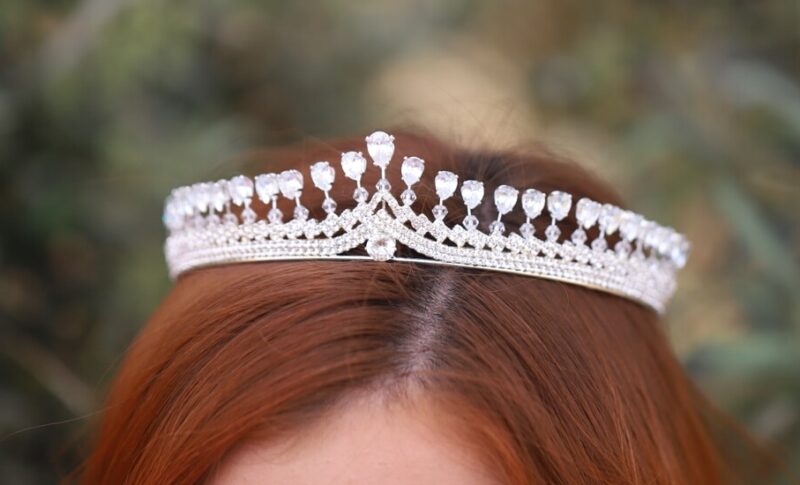 Cubic Zirconia Silver Royal Wedding Tiara - MONRO