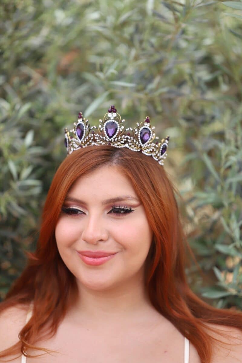 Purple Princess Wedding Tiara - ODRI - Image 2