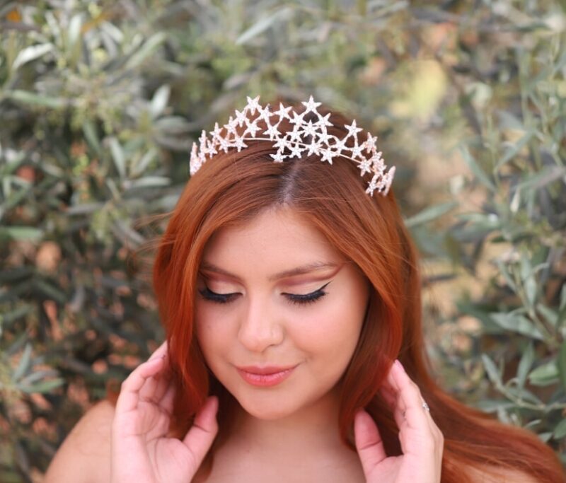 Rose Gold Star Celestial Wedding Tiara - PATRICE