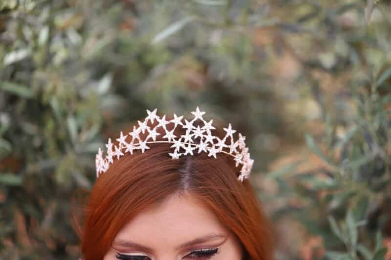 Rose Gold Star Celestial Wedding Tiara - PATRICE - Image 2