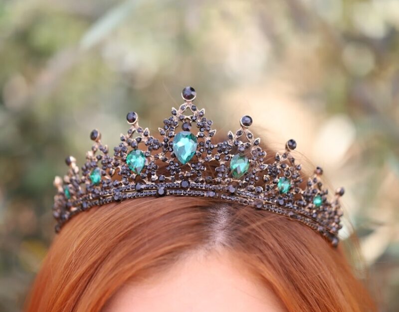 Emerald Black Princess Wedding Tiara - VIENNA