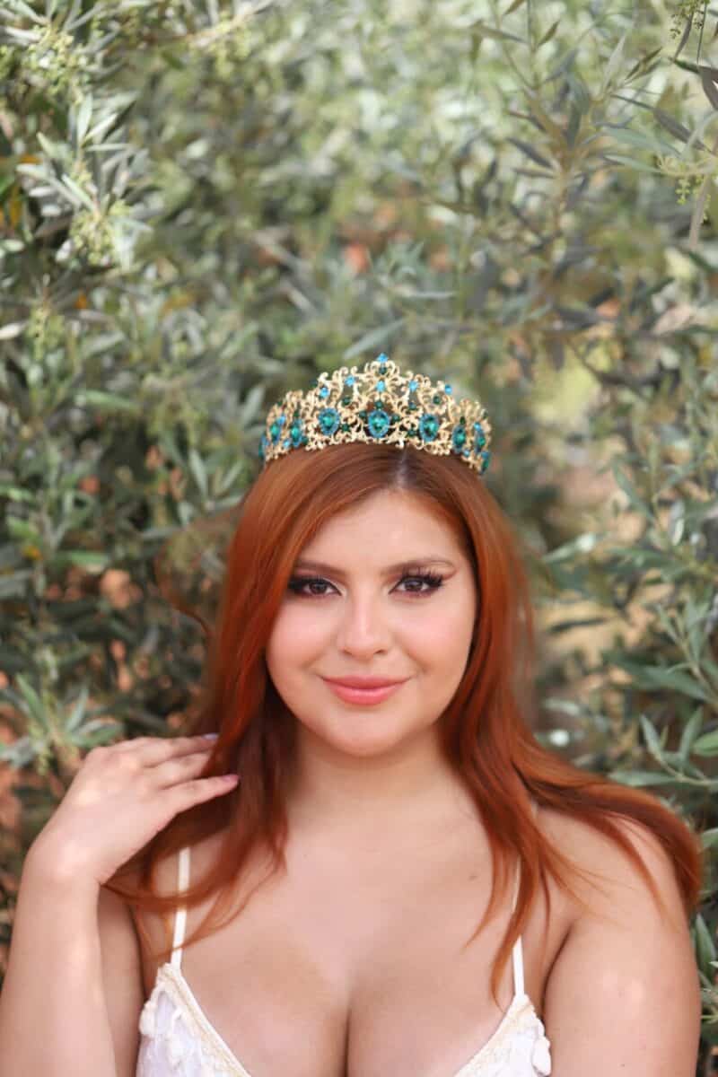 Gold Emerald Vintage Royal Wedding Tiara Crown - ASHLYN - Image 2