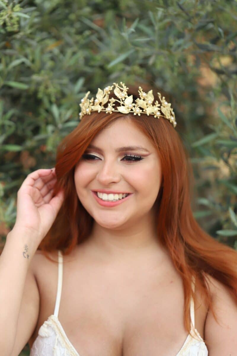 Flower Laurel Grecian Style Roman Greek Goddess Wedding Tiara - APHRODITE - Image 6