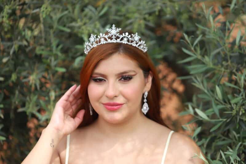 Art Deco Snowflakes Winter Princess Wedding Tiara - ESTEFANIA - Image 2