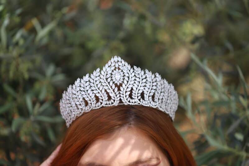 Cubic Zirconia Princess Wedding Tiara for Wedding - MIA - Image 2