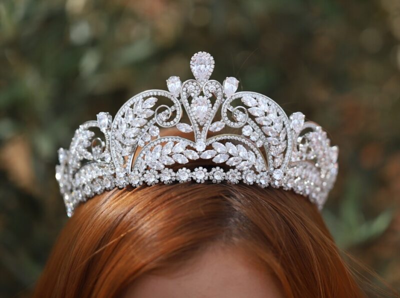 Cubic Zircon Royal Wedding Bridal Tiara - CARLA