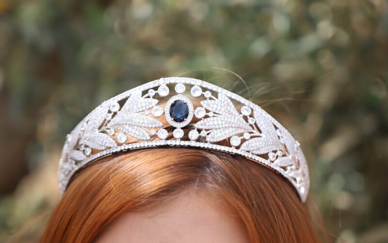 Royal Wedding Tiara Replica, Real Blue Sapphire Kokoshnik - Princess of Nassau