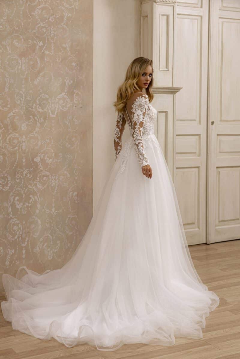 Long Sleeves A-Line Wedding Dress - ROSIE - Image 3