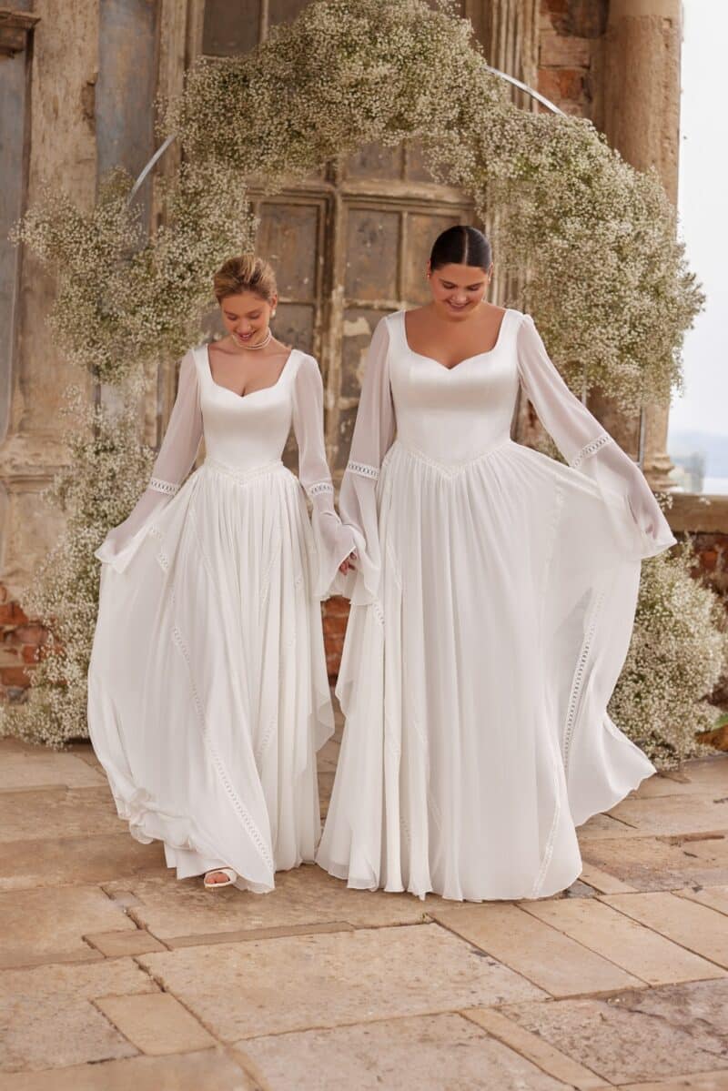 Bell Long Sleeves Boho Wedding Dress - SYLVIA - Image 11