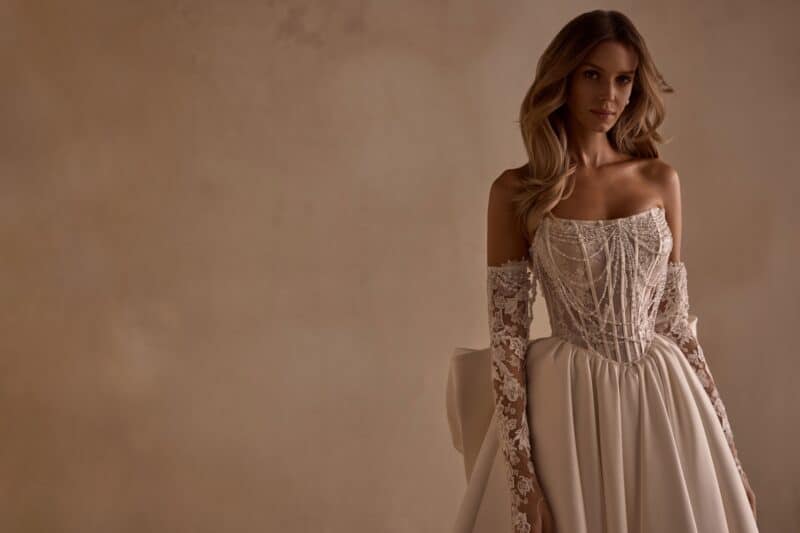 Luxury Mikado Princess Wedding Dress - ASHERA - Image 11