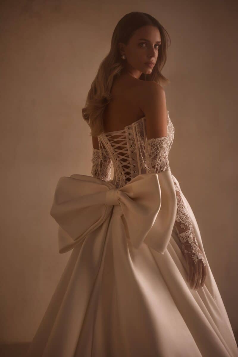 Luxury Mikado Princess Wedding Dress - ASHERA - Image 9