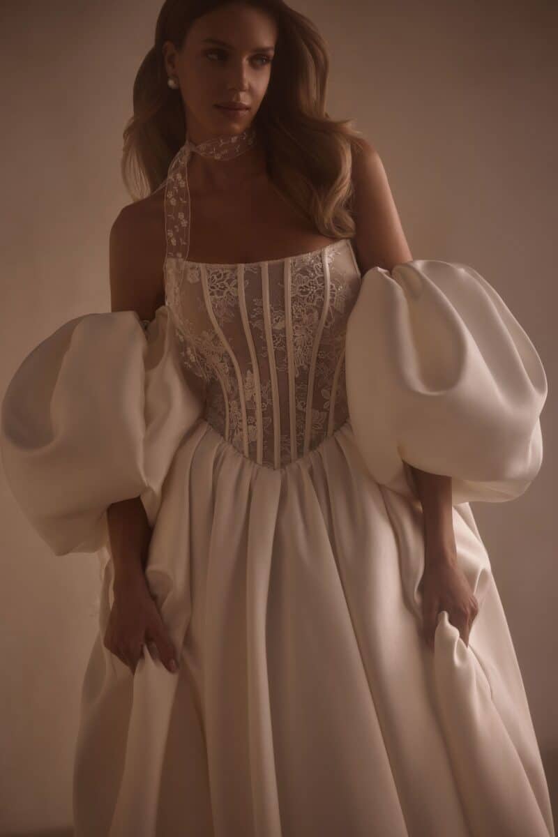 Luxury Mikado Princess Wedding Dress - ASHERA - Image 4