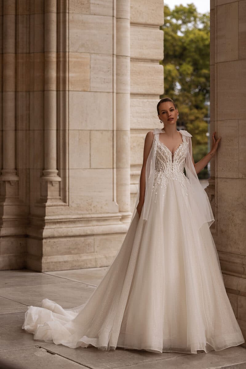 Two Piece Princess Wedding Dress With Long Train - ANETTE - Image 6