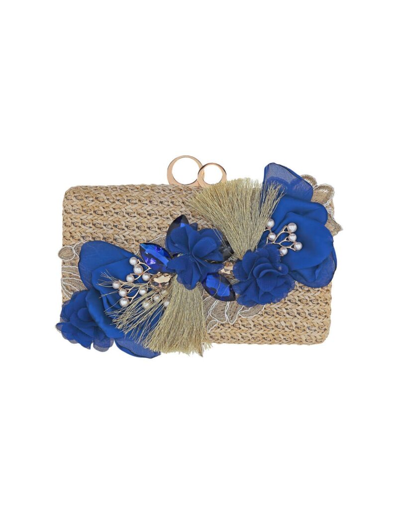 Blue Gold Flower Wedding Belt - ELMA - Image 2