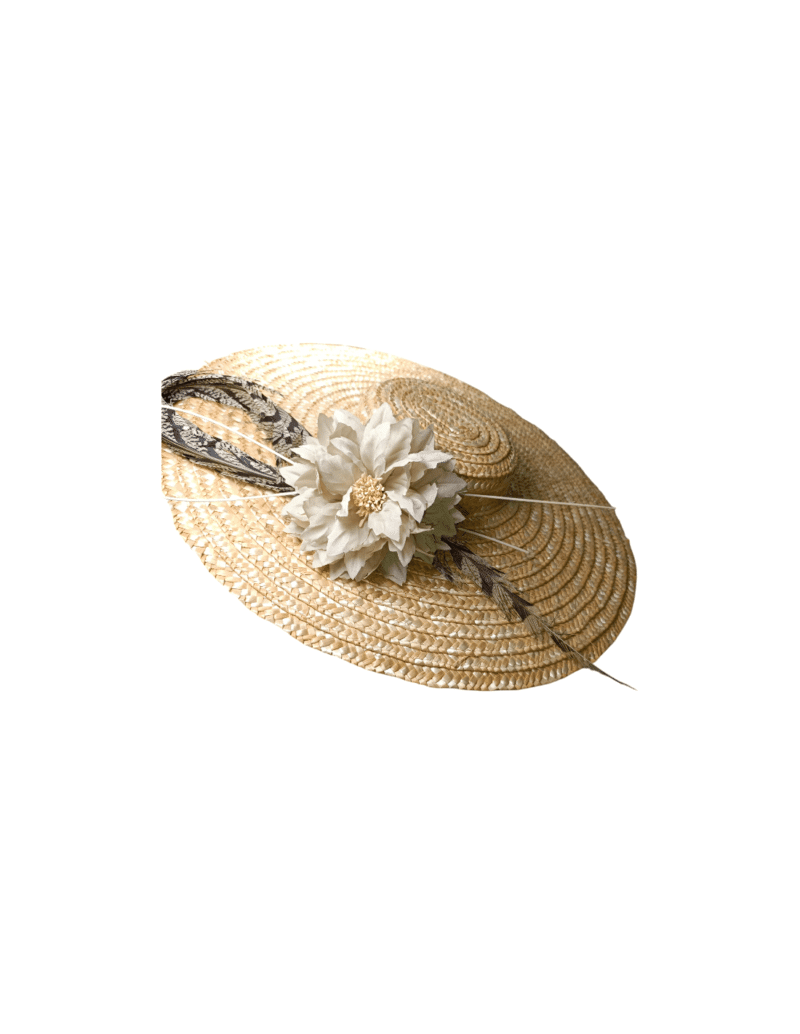 Flower Wedding Straw Hat - MARIE - Image 4