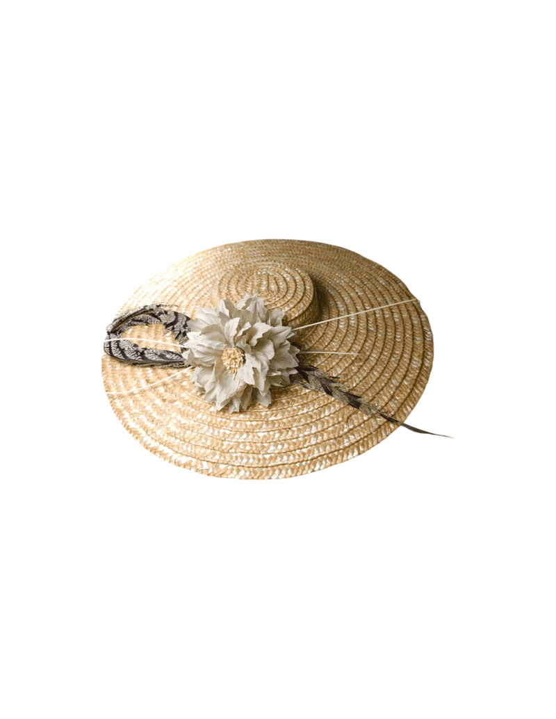 Flower Wedding Straw Hat - MARIE - Image 2