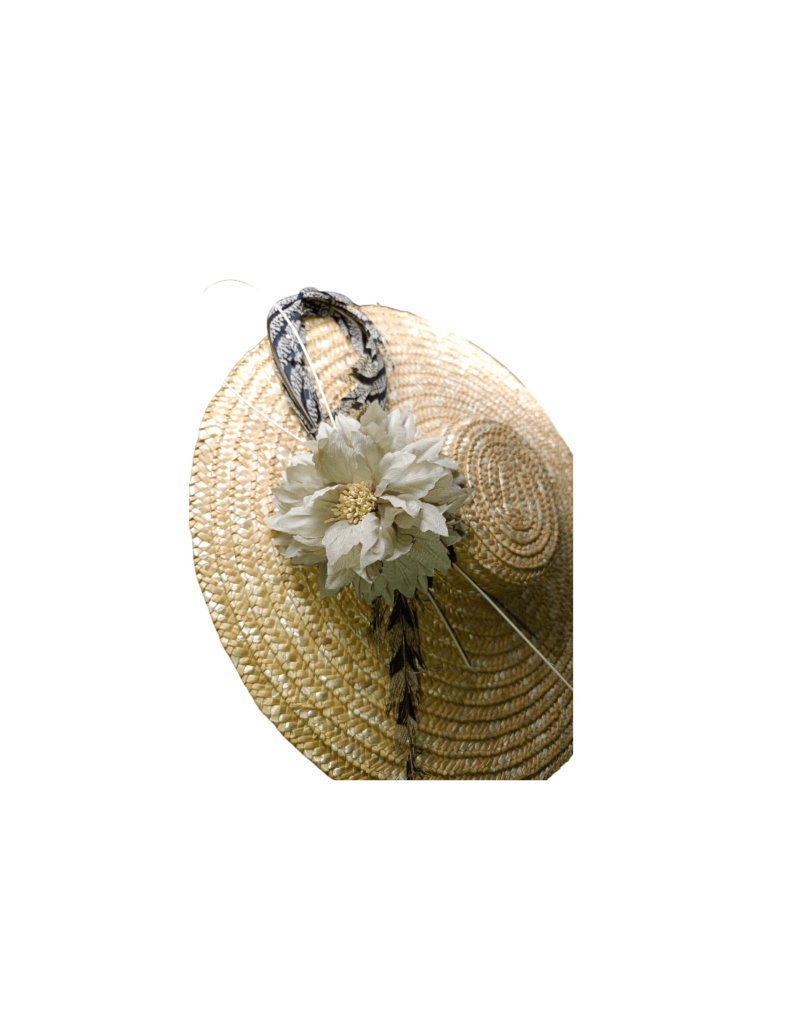 Flower Wedding Straw Hat - MARIE - Image 3