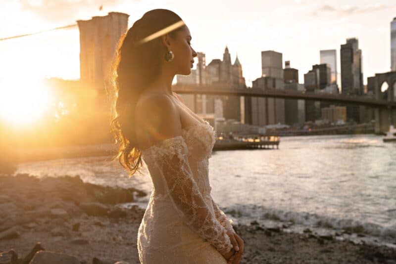 Detachable Long Sleeves Sweetheart Neck Mermaid Wedding Dress - MILANA - Image 5