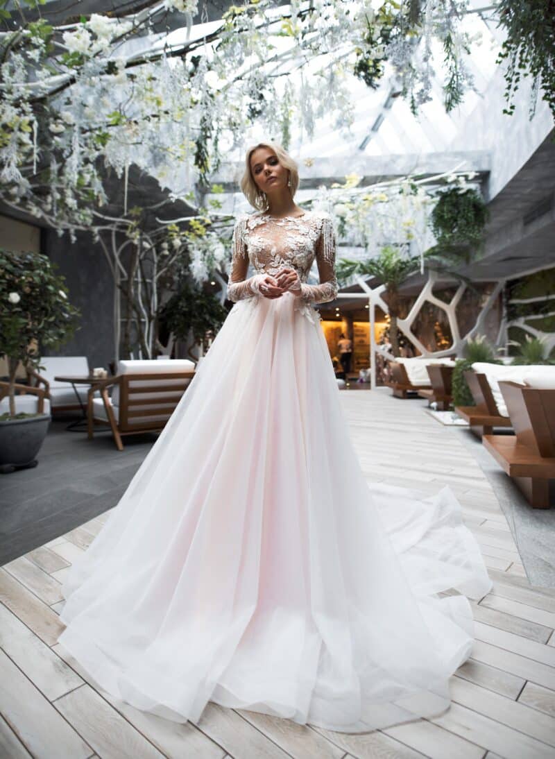 Long Sleeves A-Line Wedding Dress - DINA