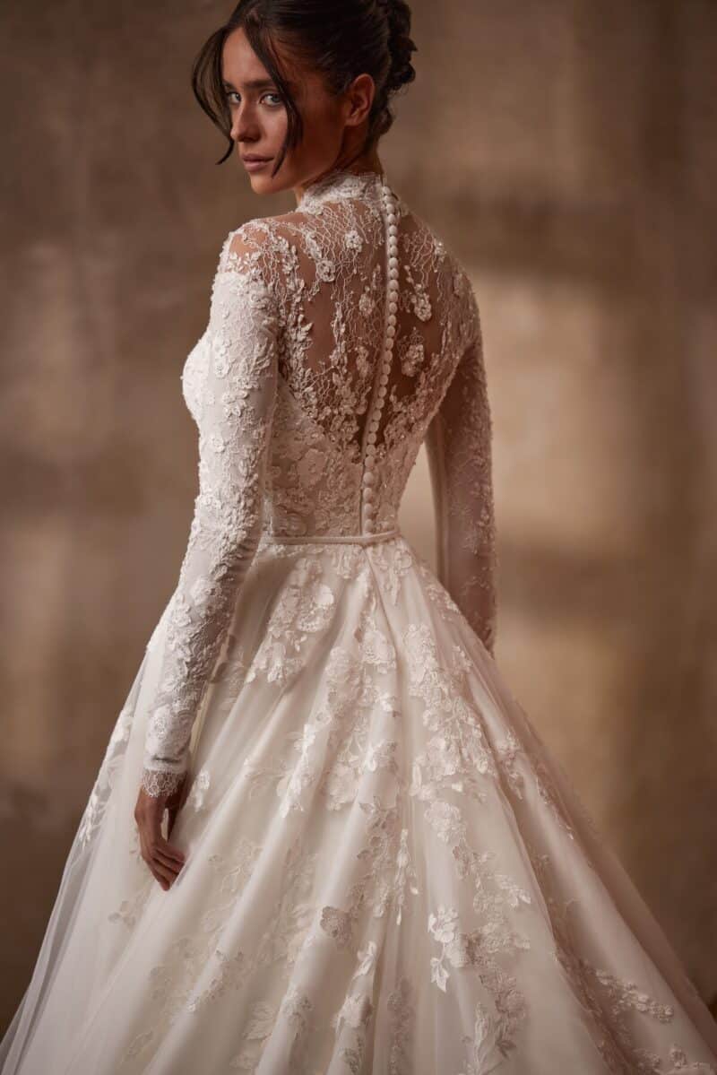 Long Sleeves Modest A-Line Wedding Dress - NAOMI