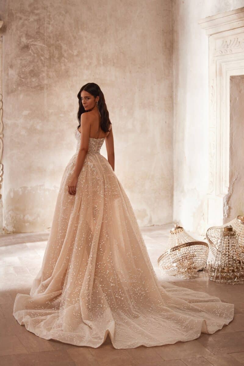 Luxurious Sparkling Nude Princess Wedding Dress - RIVA - Image 3