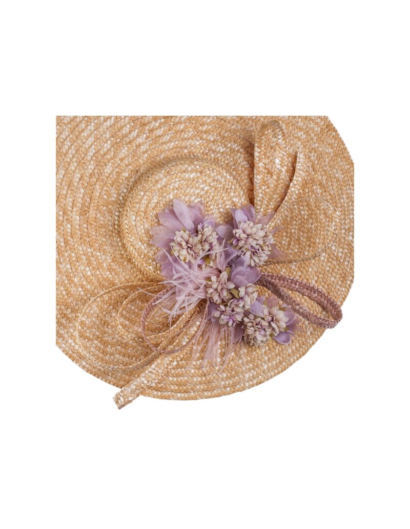 Vintage Flower Wedding Straw Bridal Hat - SANDRA - Image 9