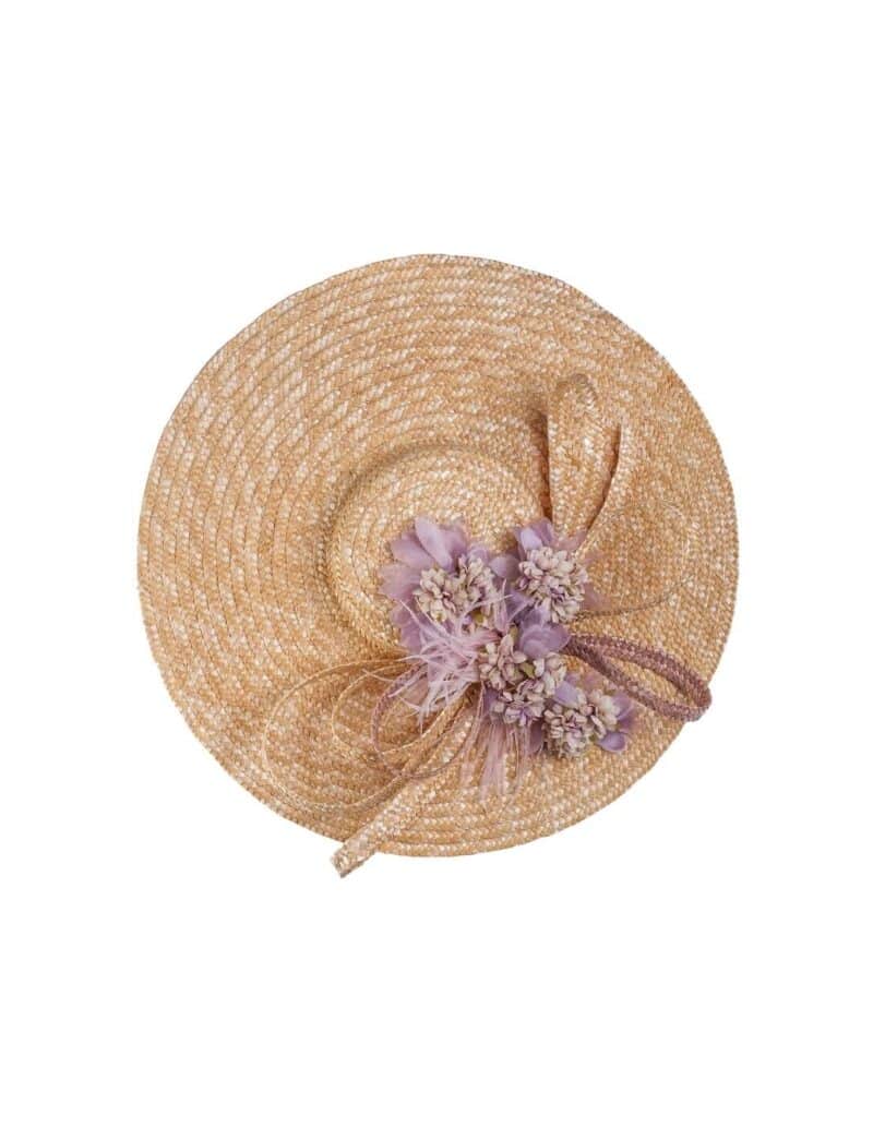 Vintage Flower Wedding Straw Bridal Hat - SANDRA