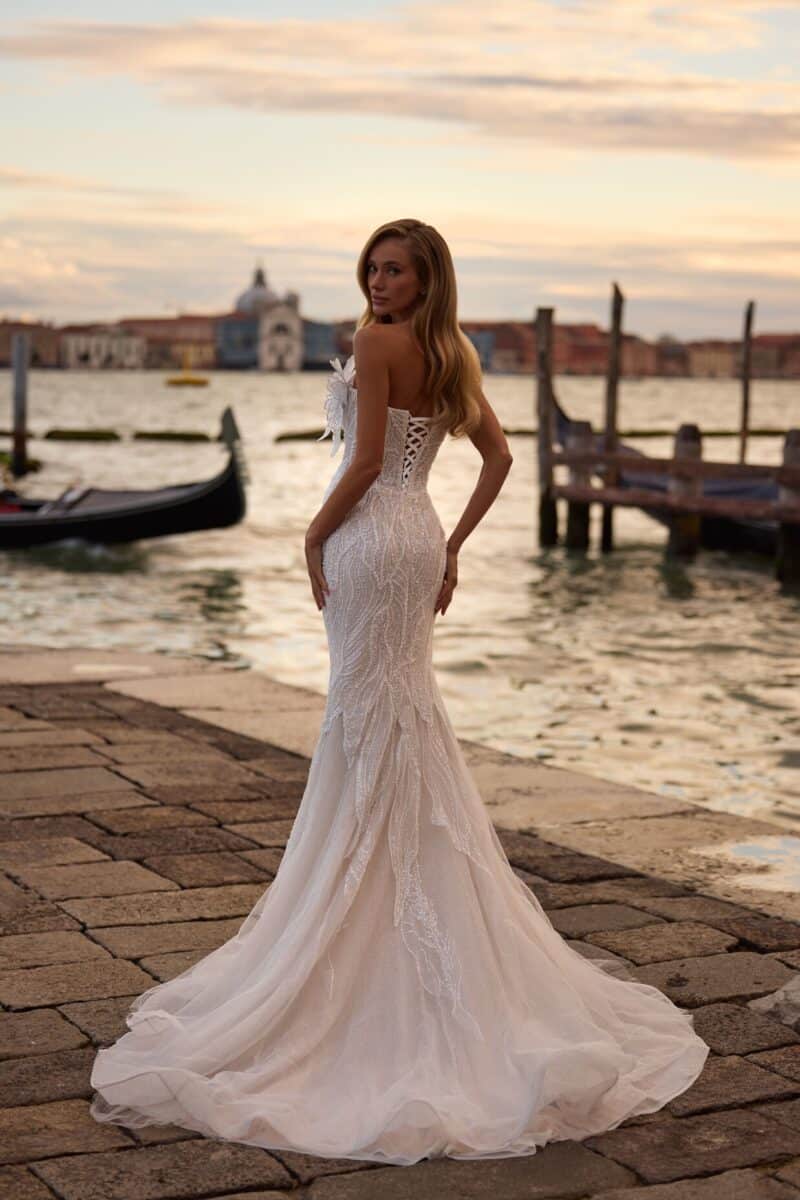 Sparkling Beading Mermaid Bridal Gown With Overskirt - ALLURE - Image 3